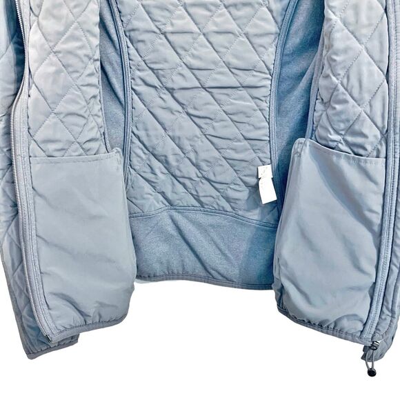 Athleta Upside Jacket Quilted Full Zip Up Size XXS Gray Insulated Stretch Pocket - Picture 6 of 11